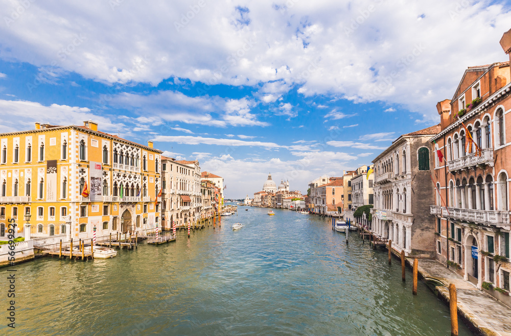 Grand Canal on sunny day, Venice