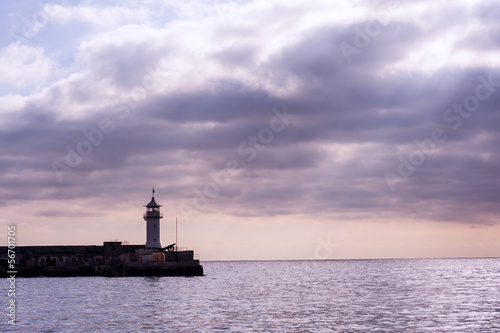 Lighthouse. The city of Yalta.