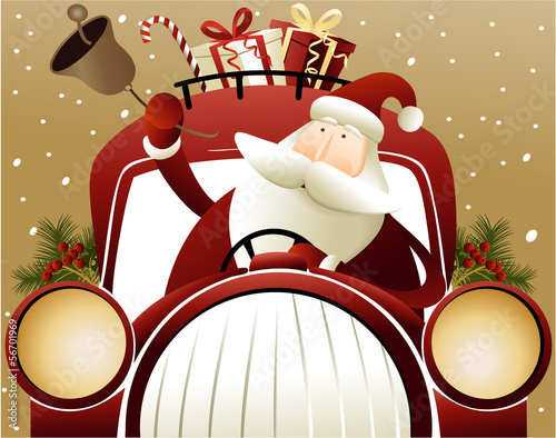 Christmas background with Santa Claus