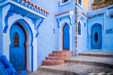 Stickers Marokko Blauwe gevels Chefchaouen Marokko  © sabino.parente