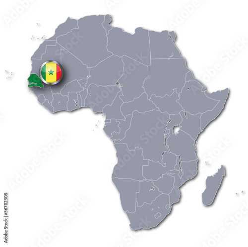 Afrikakarte mit Senegal