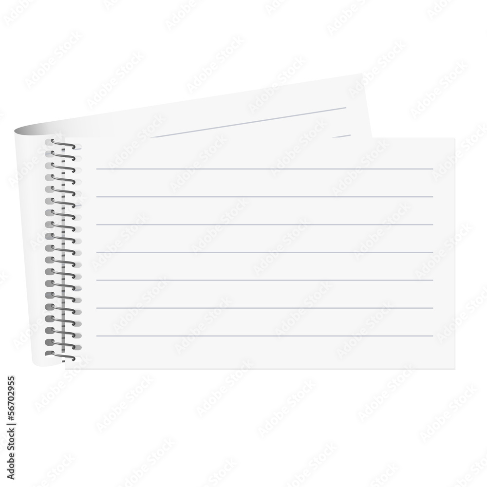 Leerer Block weißes Papier liniert Leerer Block weißes Papier liniert
