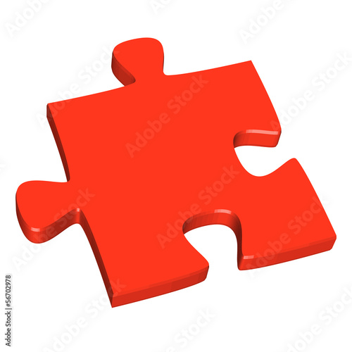 3D Puzzleteil rot