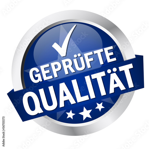 Button mit Banner " GEPRÜFTE QUALITÄT "