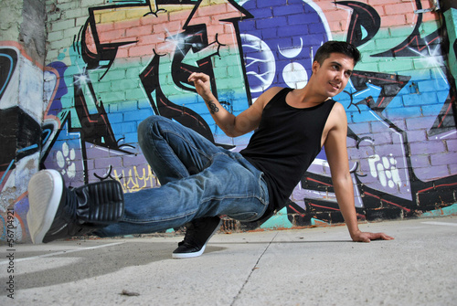 breakdance dancer on a city street