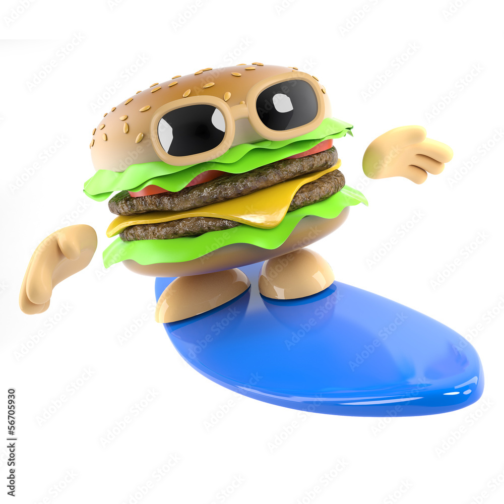 Burger goes surfing Burger goes surfing