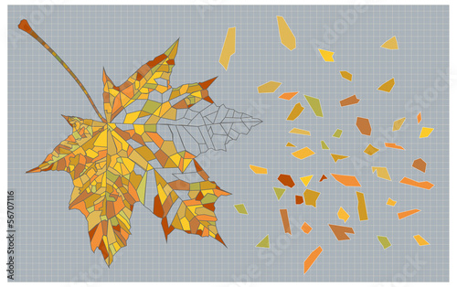 mosaic autumn leaf