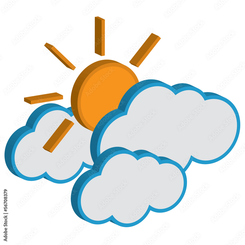 Cloud with sunny weather forecast vector icon EPS10 Cloud with sunny weather forecast vector icon EPS10
