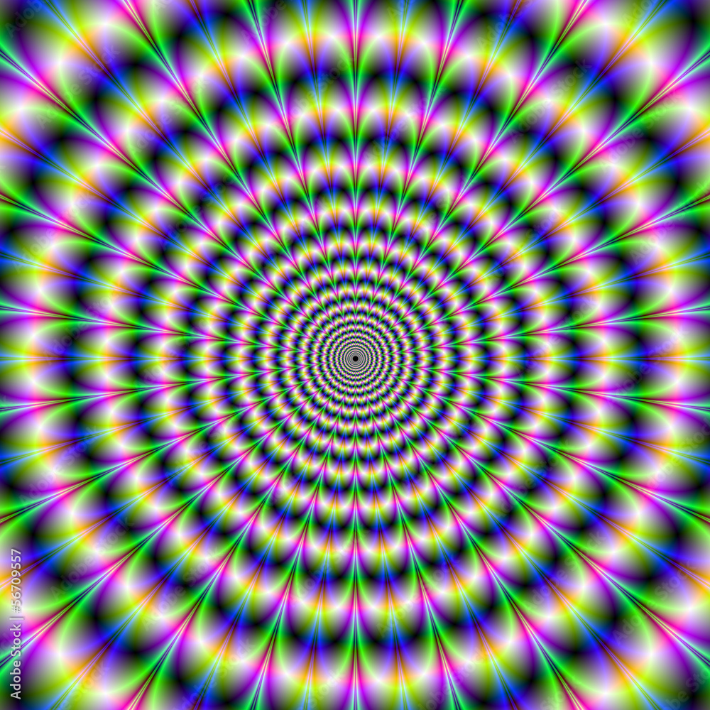 Obraz premium Psychodeliczny puls w kolorze fioletowym i zielonym