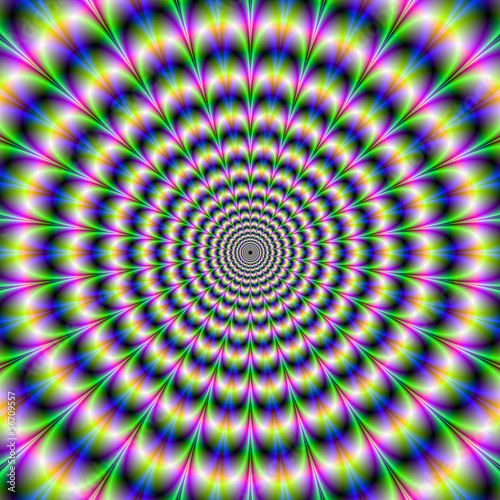 Psychedelic Pulse in Purple and Green