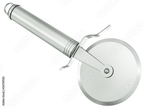 Pizza cutter isolated on a white background, 3D render