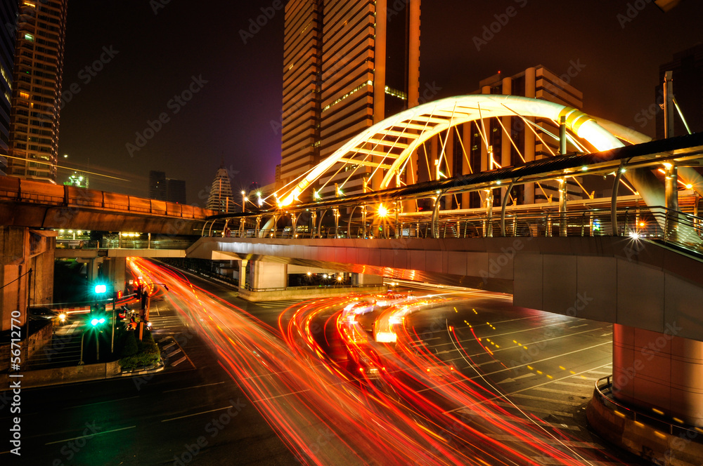 Fototapeta premium Chong Nonsi skywalk at bangkok skytrain