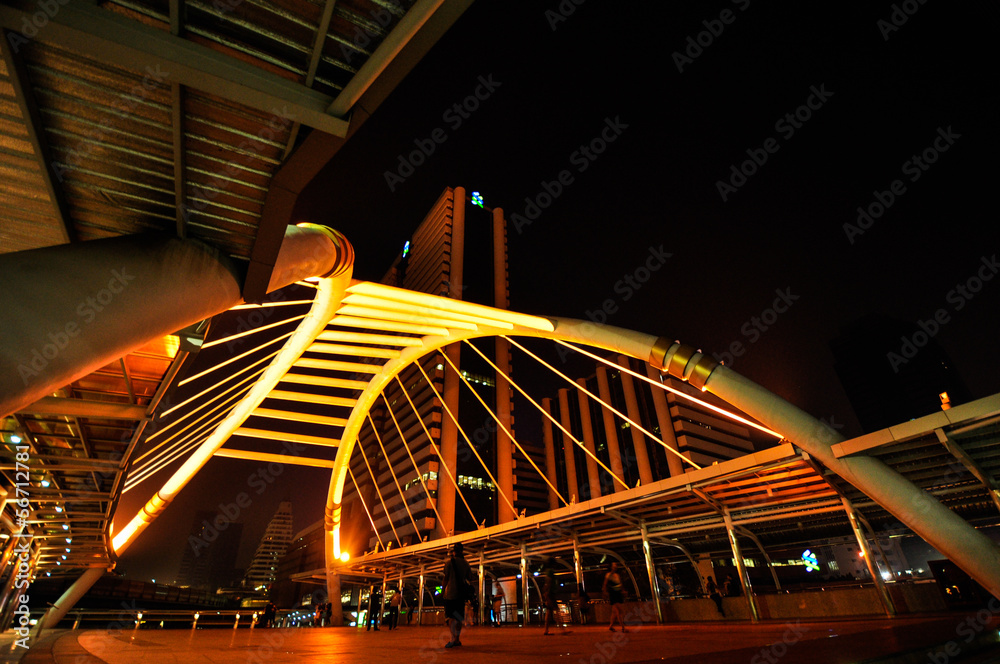 Fototapeta premium Chong Nonsi skywalk at bangkok skytrain