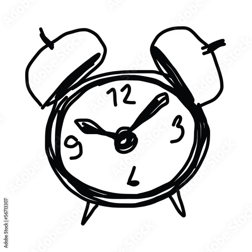 sketch illustration of the alarm clock