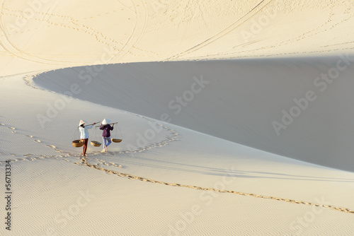 White sand dune in Mui Ne, vietnam