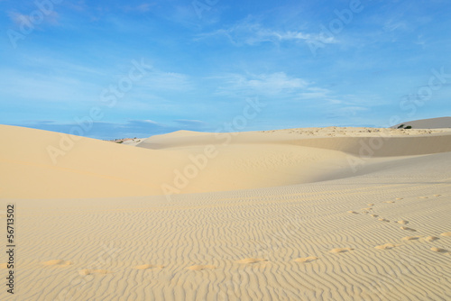 Sand dune and blue sky in Muine, Vietnam