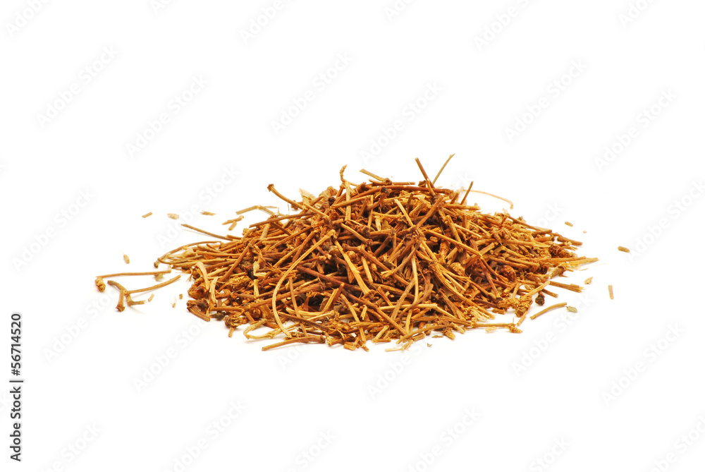 Fototapeta premium Dry cherry tails isolated on white