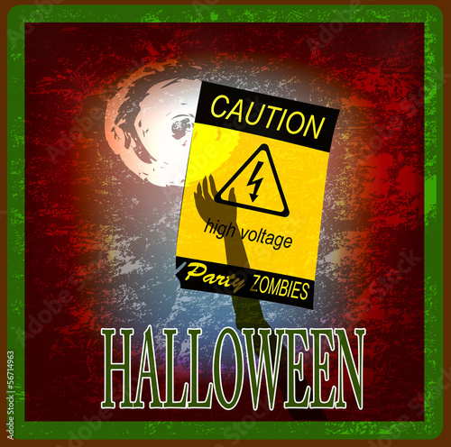 Halloween. Zombie Party. Poster. Vector