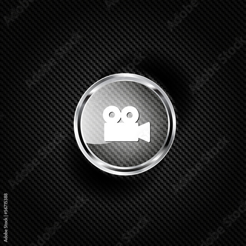 Videocamera web icon, flat design