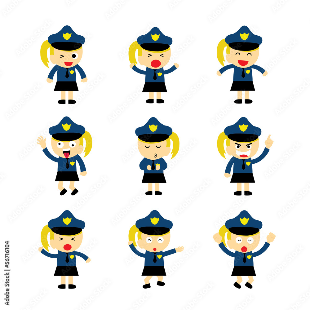 policewoman vector cartoon