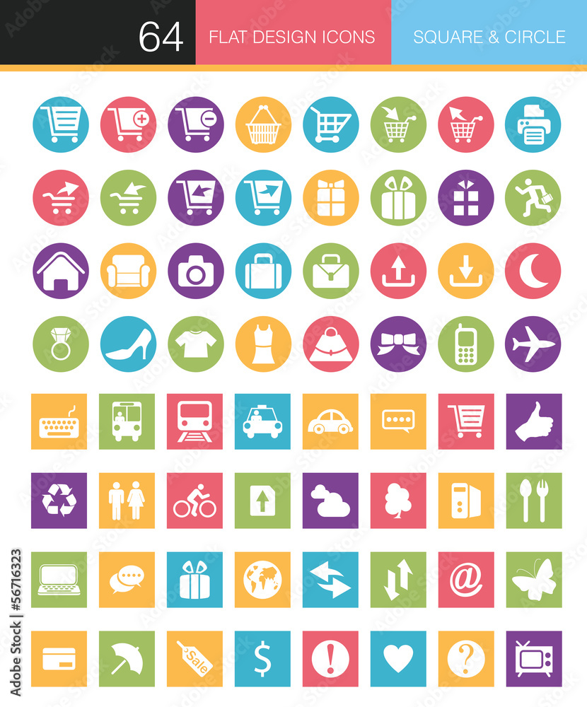 Set of flat icons