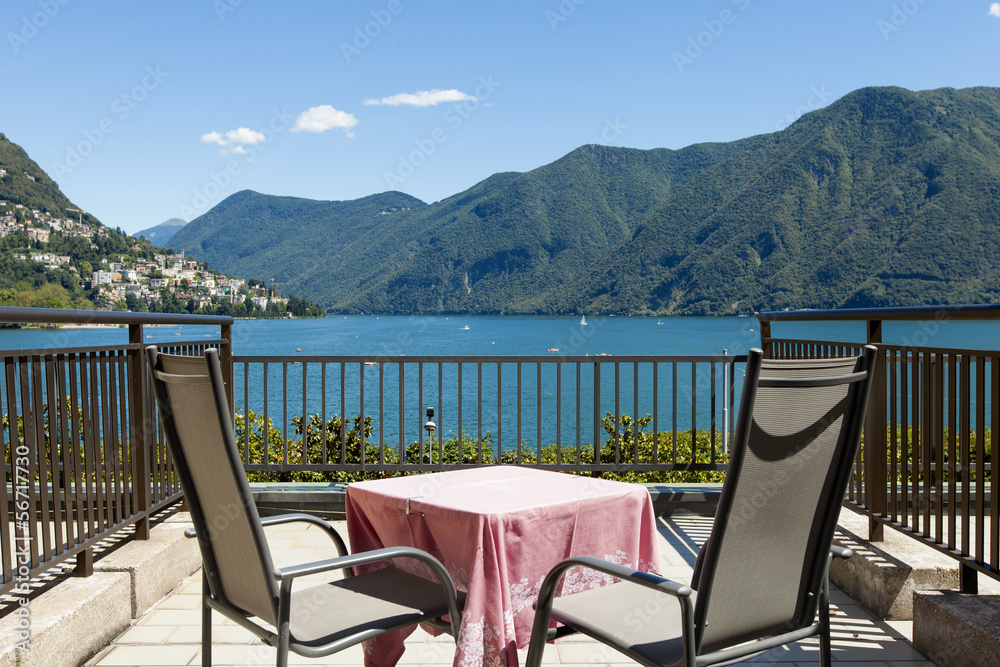 balcony of the hotel room with lake view balcony of the hotel room with lake view