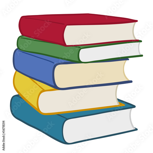 Pile of colourful hardcover books