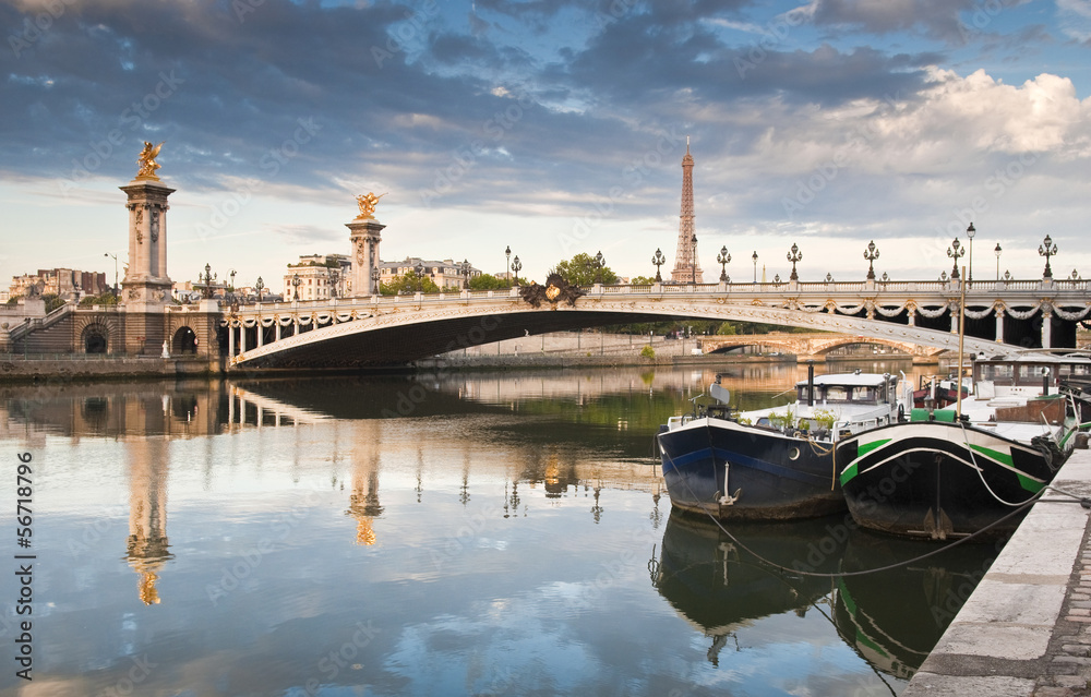 Obraz premium Pont Alexandre III and Eiffel Tower, Paris