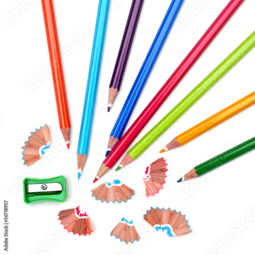 sharpening colored pencils