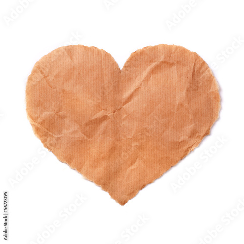 Torn paper heart, isolated
