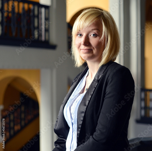 business woman waiting in a Building photo