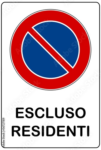 DIVIETO DI SOSTA ESCLUSO RESIDENTI