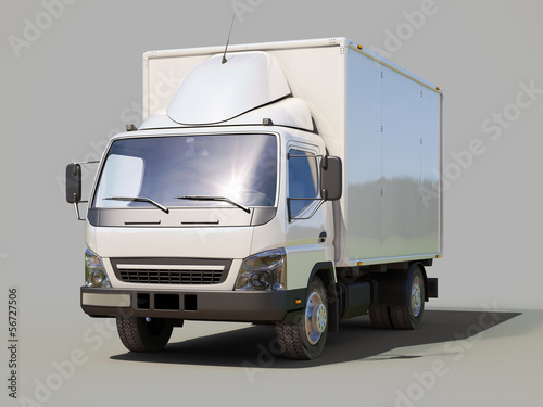 White commercial delivery truck
