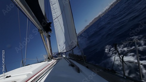 Sailing in Greece. Yachting. Luxury cruise yacht. (HD)