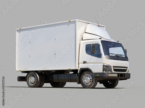 White commercial delivery truck