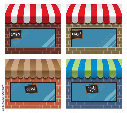 storefront with awning