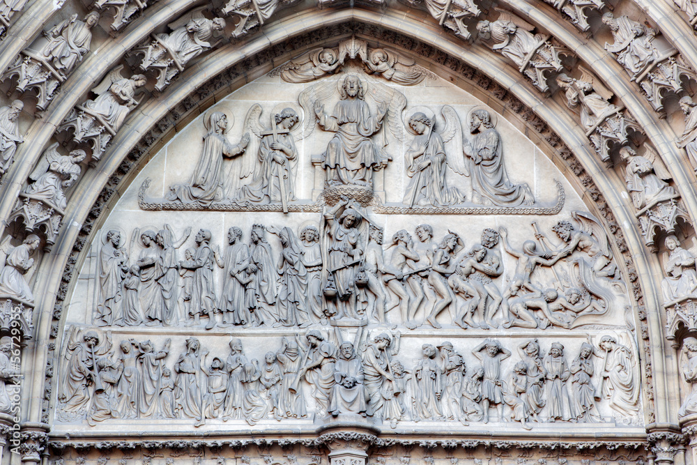 Antwerp - Last judgment on the main portal of cathedral