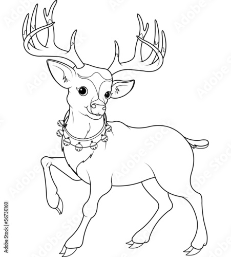 Reindeer Rudolf coloring page