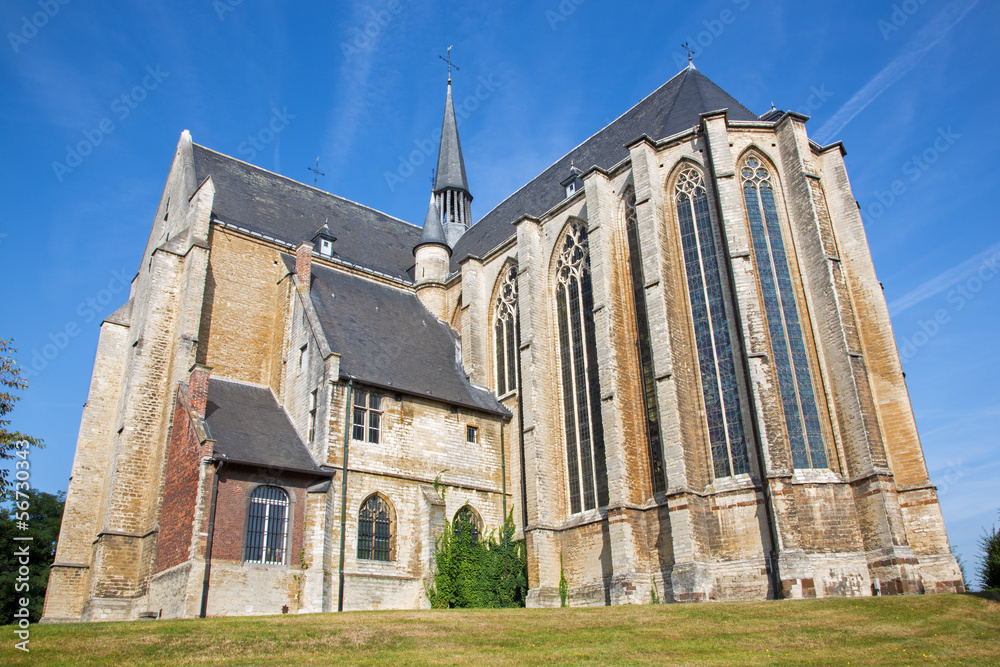 Leuven - St. Quentius gothic church from south