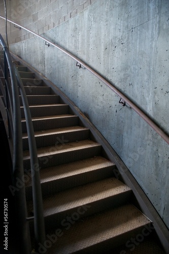 Metal and Concrete Industrial Curved Staircase