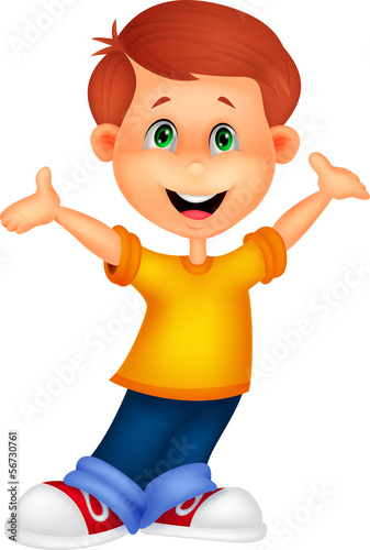Happy boy cartoon posing