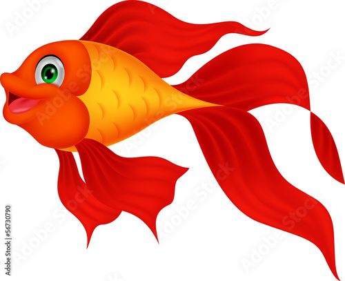 Cute golden fish cartoon