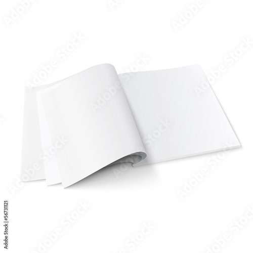 Blank magazine template with soft shadows.