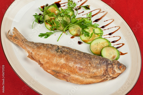 Fried peled fish