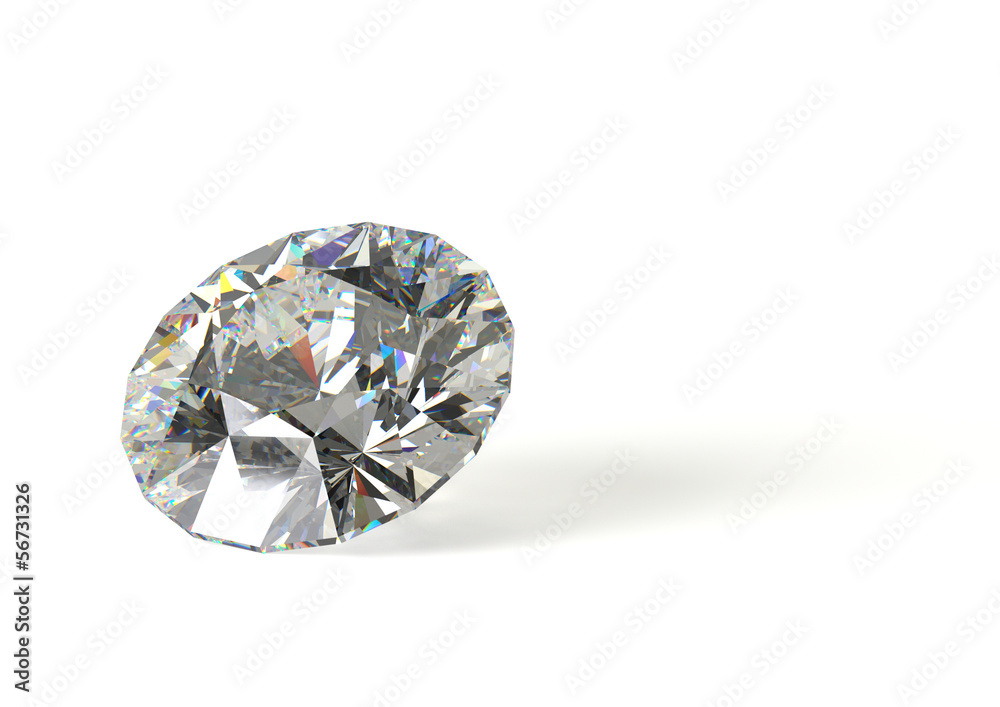 Close up of diamond on white surface Close up of diamond on white surface