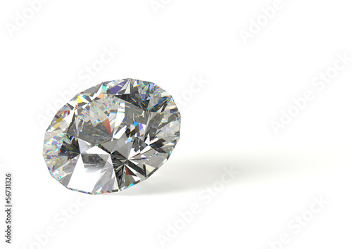 Close up of diamond on white surface