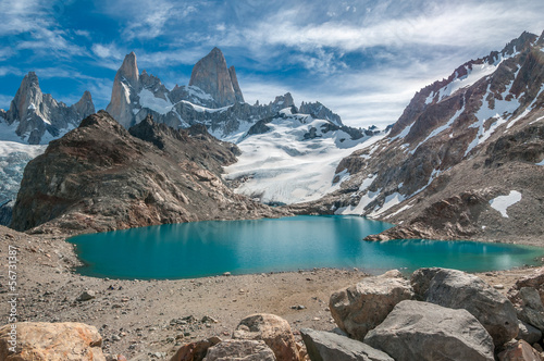 Fototapeta Naklejka Na Ścianę i Meble -  Fitz Roy mountain and Laguna de los Tres, Patagonia, Argentina