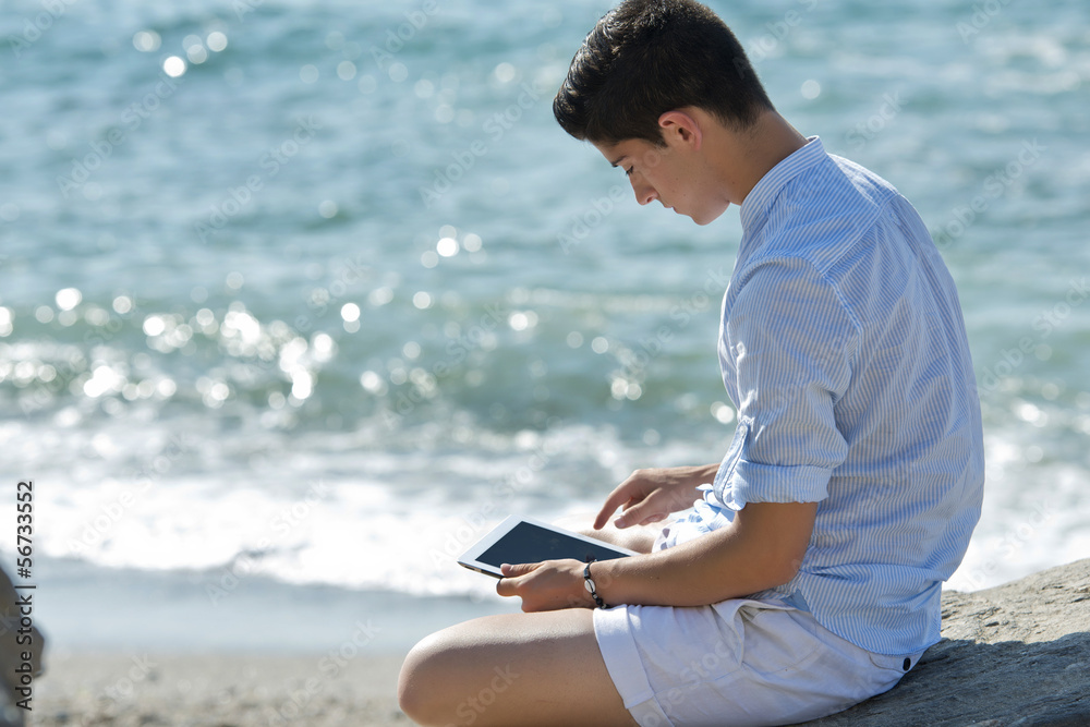 Young man using Digital Tablet