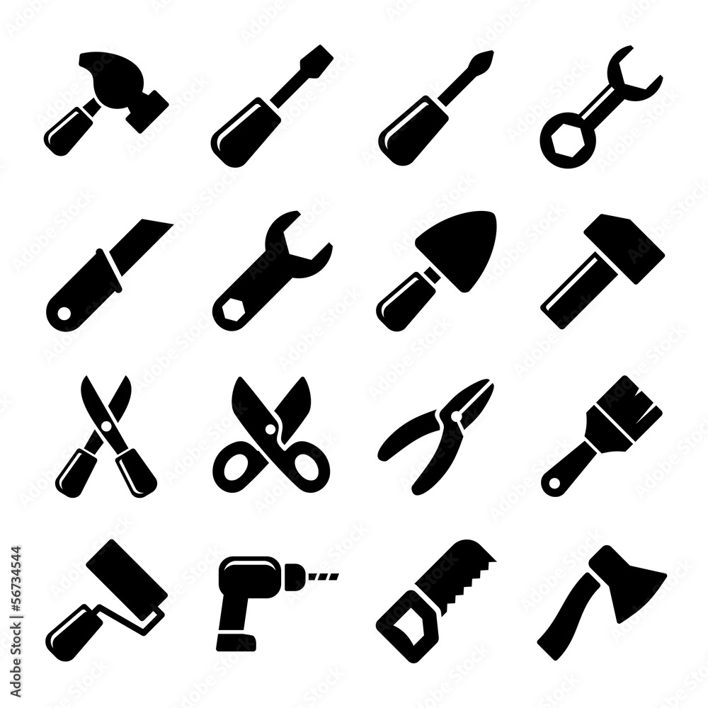 Working tools icon set Working tools icon set
