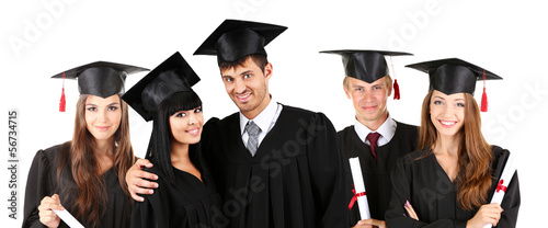 Young graduates isolated on...